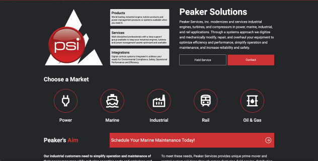 Peaker Services, inc. project screenshot